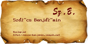 Szőcs Benjámin névjegykártya